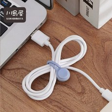川島屋矽膠磁力繞線器 耳機集線器 捲線器 線材 充電線集線器 磁吸固定器, 顏色隨機, 1個