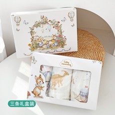 桃園出貨 口水巾 夏季薄款嬰兒三角巾 防水圍兜 嬰兒口水巾紗布毛巾兒童小方巾純棉 口水巾嬰兒全棉360吸水圍嘴非防水新, 【禮盒裝】3條童巾 25*50cm(花型, 1個