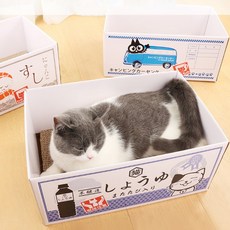 고양이 박스 스크래쳐 상자 숨숨집 스크래처 골판지 장난감 캣 반려묘, 망고, 1개, 망고