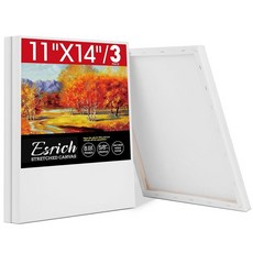 ESRICH 페인팅용 스트레치 캔버스 27.9 x 35.6cm(11 14인치) 3팩 빈 - 1.6cm(5/8인치) 프로필 밑칠 화이트 유화 및 아크릴 페인트용, 112758
