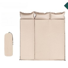 자동 에어매트 캠핑용 경량 1인용 자충매트 휴대용 방습 소재 내장펌프 포함 차박용 침대 매트리스, 더블룸 3CM 얕은카키