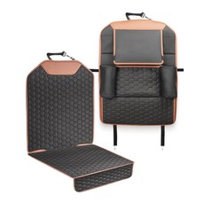 올리스 가죽 카시트 커버 - 뒷좌석/앞좌석 부스터 시트 보호기 방수 1pc Hexy, 10 Hexy Set Seat+Organizer
