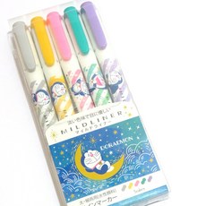 【莫莫日貨】Zebra 斑馬 MILDLINER 柔色雙頭螢光筆 多啦A夢限定版 五色組, 1個, B款 星空