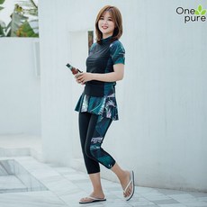 빅사이즈 래쉬가드 반팔 수영복 오버핏 세트 체형커버 여성용