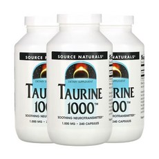 소스 네츄럴스 타우린 1 000mg 캡슐 240정, 3개