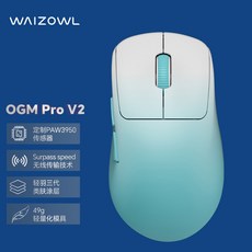 V2 무선 마우스 디자인 경량 인체공학 게이밍, 블루 화이트 +8K