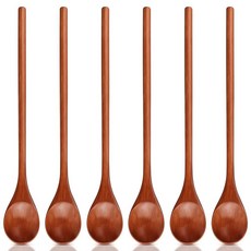 작은 나무 스푼 - 긴 손잡이 미니 믹싱 스푼 수제 커피 젓는 꿀 아이스 티 논스틱 주방 기구 믹싱 시음 및 서빙용, 작은 나무 스푼 - 긴 손잡이 미니 믹싱 스푼, 수제