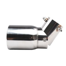 스테인레스 스틸 배기 테일 파이프 63 - 89mm 팔꿈치 다방향 머플러 노즐, [01] Polished Silver