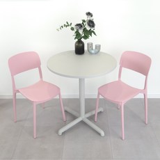 오아루 심플 등받이 인테리어 카페 식탁 의자 2P, 2개, 핑크