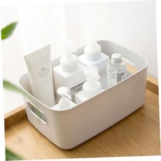 손잡이 달린 보관상자 화장품 욕실용품 소품 플라스틱 케이스 가정용 수납, 1개, 대