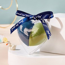 DFMEI 心型愛心美妝蛋化妝蛋 2只裝心形粉撲套裝盒組合乾溼兩用遇水變大, 青+綠:如圖, 1個