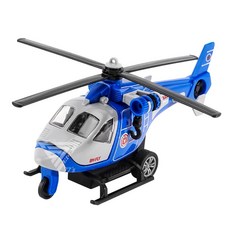 仿真救援直升機玩具，配備可放繩索，慣性滑行，安全材質，激發想像力，培養手眼協調能力, 藍色, 1個