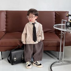 兒童條紋長袖襯衫 春季學院風帥氣休閒襯衣