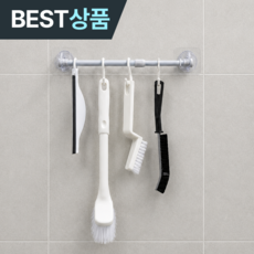 [욕실청소 끝판왕] 누바르 8종 무타공 청소도구 세트 화장실 틈새 청소솔 스퀴지, 1세트, 깔끔화이트(WT01)
