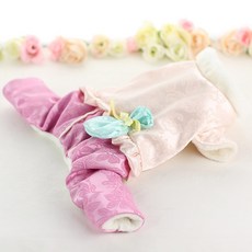 강아지 한복 복주머니장식 자수 한복올인원 강아지옷 반려동물 한복, 핑크, 1개