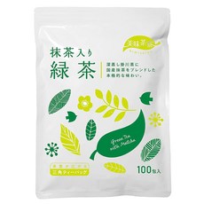 맛있는차 기숙사 말차입 녹차 티백 2.5g×100개입 시즈오카현산 깊은찜차 티팩, 250g, 1개, 1개입