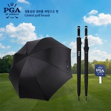 PGA 80 자동 골프 우산 FRP 올화이바 무하직기 방풍기능 장우산, 블랙