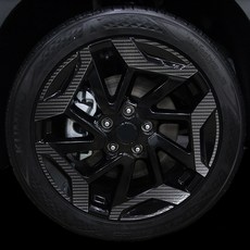 더뉴셀토스 18인치 호환 홀로그램 휠 튜닝 스티커 휠마스크 랩핑 필름, 카본 무광