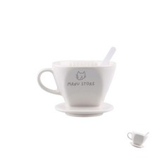 렌콩 도자기 커피 드리퍼 102 화이트 3-4인용 커피추출기 유리커피드리퍼 핸드드립퍼