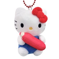 산리오 헬로키티 열공 가방고리 키링 인형 애착 고양이, 혼합, 1개, 8cm