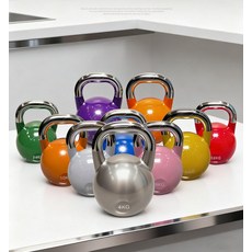 케틀벨 피트니스 헬스장 캐틀벨 홈트레이닝 덤벨 크로스핏, 더 많음, 1g, 에메랄드그린 9kg 케틀벨