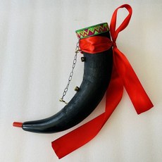 뿔나팔 쇼파르 입문 연습용 자연의소리나는 대형 코셔, 1개, 블랙 소뿔 레드 실크 (35cm), 기본 모델명/품번