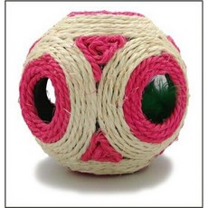 Petroyal 劍麻球貓抓玩具 內附羽毛玩具 麻繩玩具球 鈴鐺球, 1個, 橘色*1個