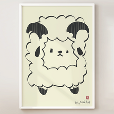퍼플더스트 양 그림 동물 포스터, 1.행운양_A4, 포스터만
