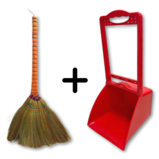 [나코] 빗자루 마당비 쓰레받기 쓰레받이 세트 롱 미용실 업소용 긴 싸리 플라스틱 외곽 청소도구, 갈대비세트, 1개