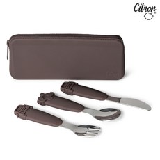 杜拜 Citron 幼兒餐具隨行組(含刀、叉、湯匙、多功能矽膠袋), 交通工具, 1個
