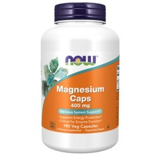 NOW Magnesium Caps 400mg 鎂膠囊, 白色, 180