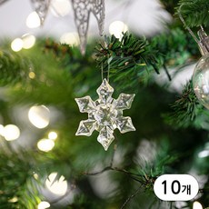 [데코봉봉] 투명 아크릴 오너먼트 눈결정체(4cm) 10개 겨울 눈꽃 감성 성탄절 장식