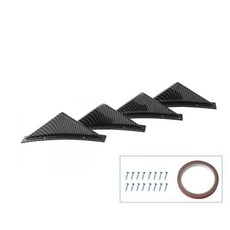 카본 파이버 스포일러 자동차 후면 삼각형 리어 범퍼 샤크 핀 키트 스타일링 립 윙 스플리터, 4. 4pcs carbon curved, 기본