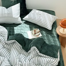 코니크 극세사 차렵이불 + 패드 + 베개커버 겨울 이불세트 SS/Q