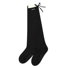 여성 배색 리본 니삭스 121E3SC055, 블랙