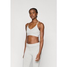 Even&Odd active 액티브 라이트 서포트 스포츠 브라 (러싱 디테일 및 조절 가능한 크로스 백) - 무광 그레이