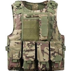 방탄복 위장 조끼 전술 서바이벌 군인 보호복 전투, 블랙 (1.4m 미만 어린이에게 적합)