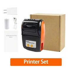 58mm 휴대용 미니 프린터 영수증 무선 모바일 블루투스 안드 티켓 라벨 중소기업, Orange, 영국 플러그, Orange