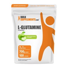 BulkSupplements L-글루타민 분말 Sour Green Apple, 1개, 700g