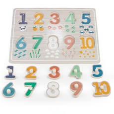 하이판다 숫자 원목 꼭지퍼즐 아기꼭지퍼즐, 1세트, 10피스