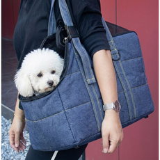 가디오 어깨끈 조절 강아지 이동가방 산책 슬링백, 블루, 1개