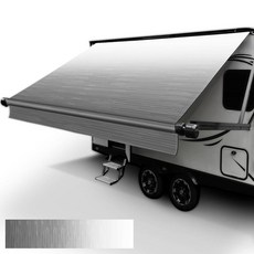 Dulepax RV 차양 원단 교체용(2.7m(9피트 2인치) 원단) 튼튼한 524.5g(18온스) 비닐 캠핑카 차양 교체품 자외선 차단 내후성 범용 페이드 그레이 야외 캐, 회색