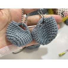 핸드메이드 뜨개 미니가방 키링, 1개
