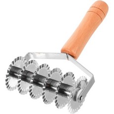 카빌록 목제 손잡이 도우 커터 8.07인치 스테인리스 스틸 페이스트 격자 롤러 가정용 주방 베이킹 도구 인체공학적 그립과 정밀 절단