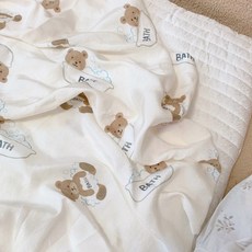 Teddy needs a bath 목욕곰 인견블랭킷, 목욕곰찰랑인견블랭킷