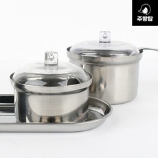 스텐 양념단지 업소용 진열 다대기통 양념통 들깨통 고추장통 PC 투명 뚜껑, CS스텐 양념단지1호 (PC뚜껑)+스텐양념스푼 소, 1개