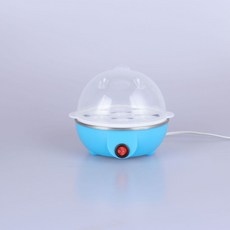 台灣出貨 110V蒸蛋機 蒸蛋器 煮蛋器 多功能小型早餐機溫泉蛋 溏心蛋 自動智能家用煮蛋器 水煮蛋 蒸包神器 單層蒸蛋, 藍色