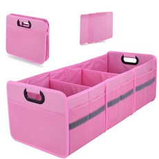 자동차 SUV 미니밴을 위한 멀티 포켓 3칸 수납 정리함을 갖춘 홈브 대형 접이식 트렁크 정리함...