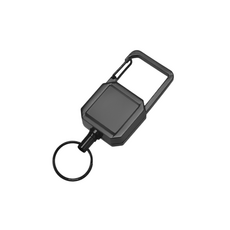 伸縮扣鑰匙扣識別證掛繩，金屬伸縮萬用易拉扣，彈力伸縮扣環, 黑色, 1個