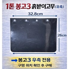 대성부품 트럭 1톤 흙받이고무 머드가드 후부 리어휠 고무 플랩 화물차 포터2 봉고3 프론티어 용달차 현대 기아 1톤트럭 흙받이 고무 개조용 다용도 후휀다 리어 흙받이, 1개